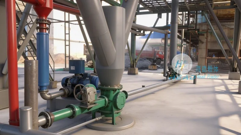 Systeem voor pneumatische transport van flocculantgranulaat